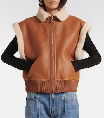 Weste Edwina aus Leder mit Shearling | Isabel Marant