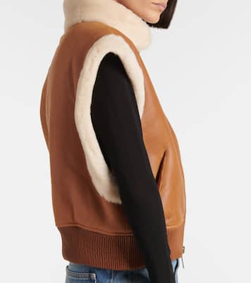 Weste Edwina aus Leder mit Shearling | Isabel Marant