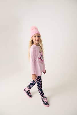 x Barbie® printed jersey T-shirt and leggings set | Monnalisa