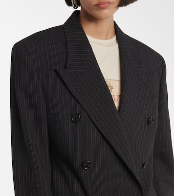 Pinstriped wool and cotton blazer | Acne Studios