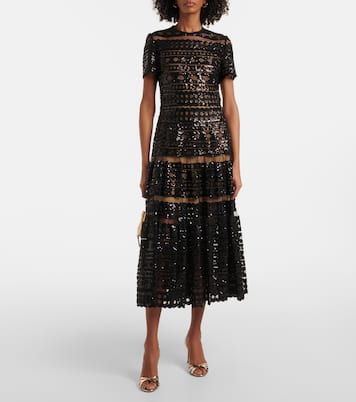 Abito midi in mesh | Elie Saab