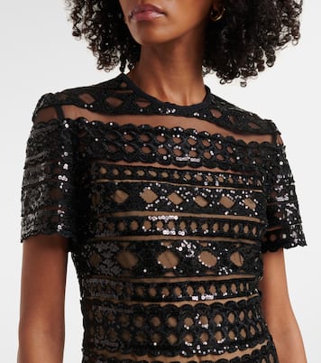 Abito midi in mesh | Elie Saab