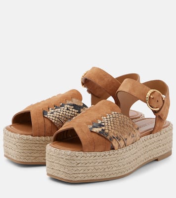 Elsa snake-effect leather espadrilles | Ulla Johnson