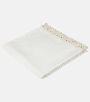 Fringed linen beach towel | Once Milano
