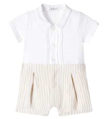 Baby - Tuta corta in lino a righe | Il Gufo
