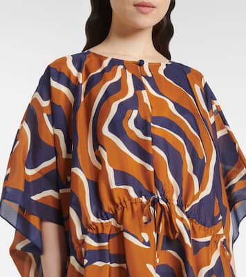 Archipel printed gathered silk kaftan | Eres