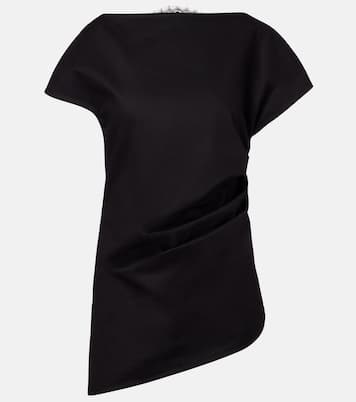 Top asimmetrico in cotone con pizzo | JW Anderson