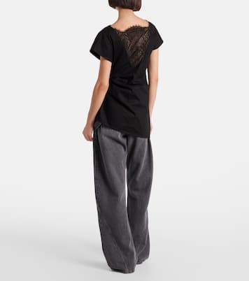 Top asimmetrico in cotone con pizzo | JW Anderson