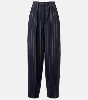 Pantalones tapered de lana con raya diplomática | Stella McCartney