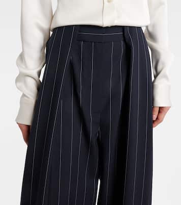 Pantalones tapered de lana con raya diplomática | Stella McCartney