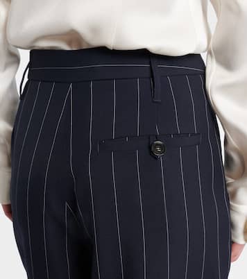 Pantalones tapered de lana con raya diplomática | Stella McCartney