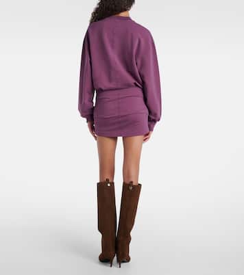 Abito corto in misto cotone con ruches | The Attico