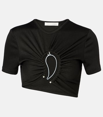 Paisley cropped gathered T-shirt | Christopher Esber
