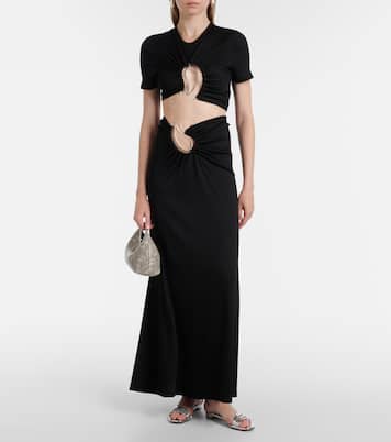 Paisley cropped gathered T-shirt | Christopher Esber