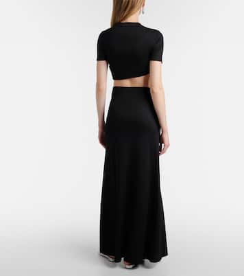 Paisley cropped gathered T-shirt | Christopher Esber