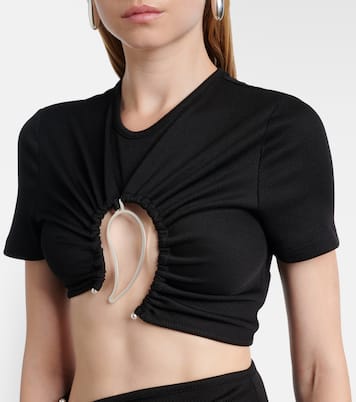 Paisley cropped gathered T-shirt | Christopher Esber