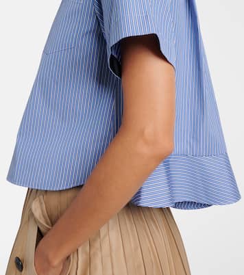 Striped cotton poplin shirt  | Sacai