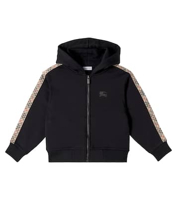 Felpa con cappuccio Burberry Check EKD in cotone | Burberry Kids