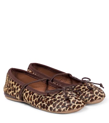 Ballerines en cuir façon poulain à motif léopard | PèPè