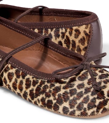 Ballerines en cuir façon poulain à motif léopard | PèPè