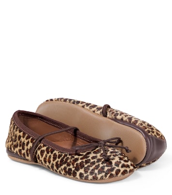 Ballerines en cuir façon poulain à motif léopard | PèPè