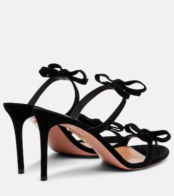 Soave 85 bow-detail suede mules | Aquazzura
