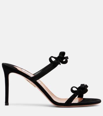Soave 85 bow-detail suede mules | Aquazzura