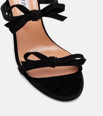Soave 85 bow-detail suede mules | Aquazzura