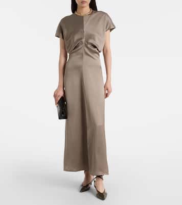 Draped satin maxi dress | Toteme