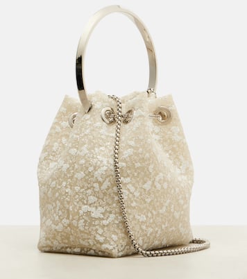Bon Bon Small embellished lace bucket bag | Jimmy Choo