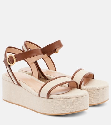 Sandalen aus Canvas mit Leder | Gianvito Rossi