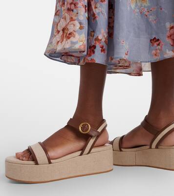 Sandalen aus Canvas mit Leder | Gianvito Rossi