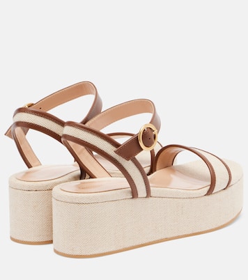 Sandalen aus Canvas mit Leder | Gianvito Rossi