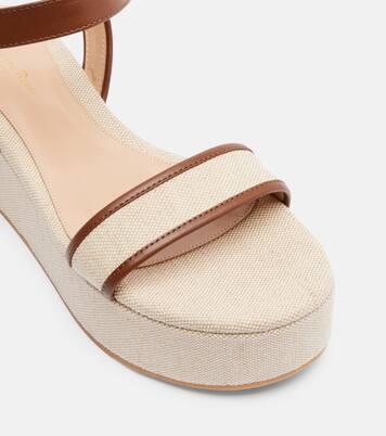 Sandalen aus Canvas mit Leder | Gianvito Rossi