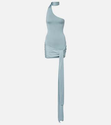 Scarf-detail silk-blend jersey minidress | Aya Muse