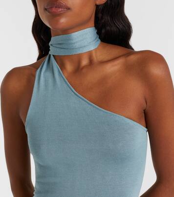 Scarf-detail silk-blend jersey minidress | Aya Muse