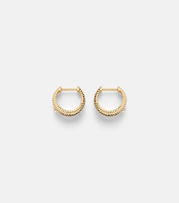 Berlingot Nano 9kt gold hoop earrings with diamonds | Yvonne Léon