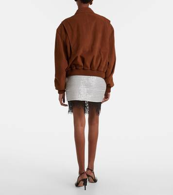 레이스 트리밍 시퀸 코튼 미니스커트 | Jacques Wei