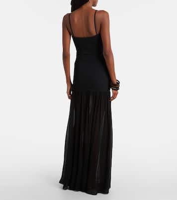 Hybrid plissé maxi dress | Hunza G