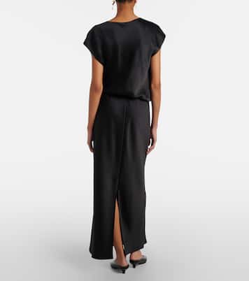 Draped satin maxi dress | Vince