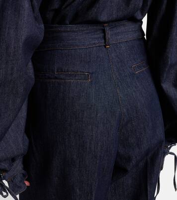 Pleated denim shorts | Dries Van Noten