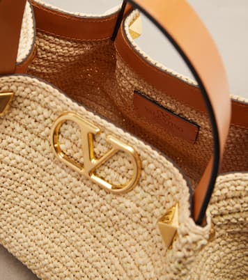 VLogo Small raffia tote bag | Valentino Garavani