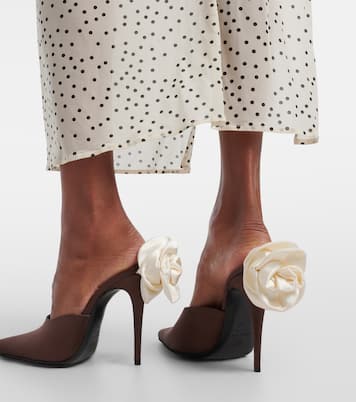 Floral-appliqué satin mules | Magda Butrym