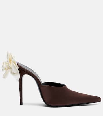 Floral-appliqué satin mules | Magda Butrym