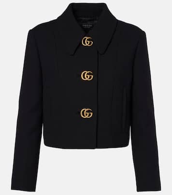 Double G cropped wool crêpe jacket | Gucci