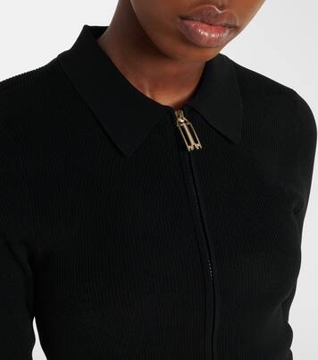 Mila ribbed-knit zip-up top | Victoria Beckham