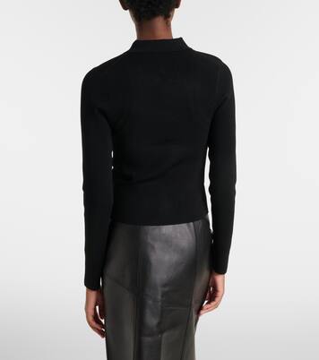 Mila ribbed-knit zip-up top | Victoria Beckham