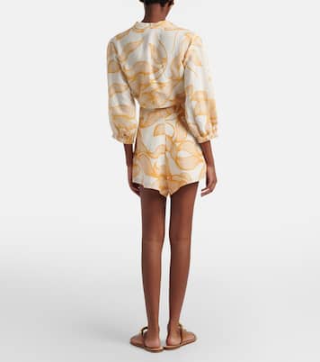 Shorts a gamba larga con stampa foliage | Adriana Degreas