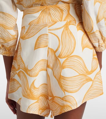 Shorts a gamba larga con stampa foliage | Adriana Degreas