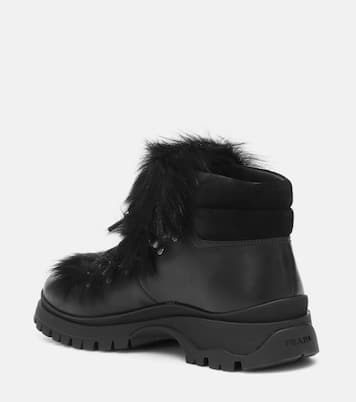 Stivaletti stringati in pelle | Prada